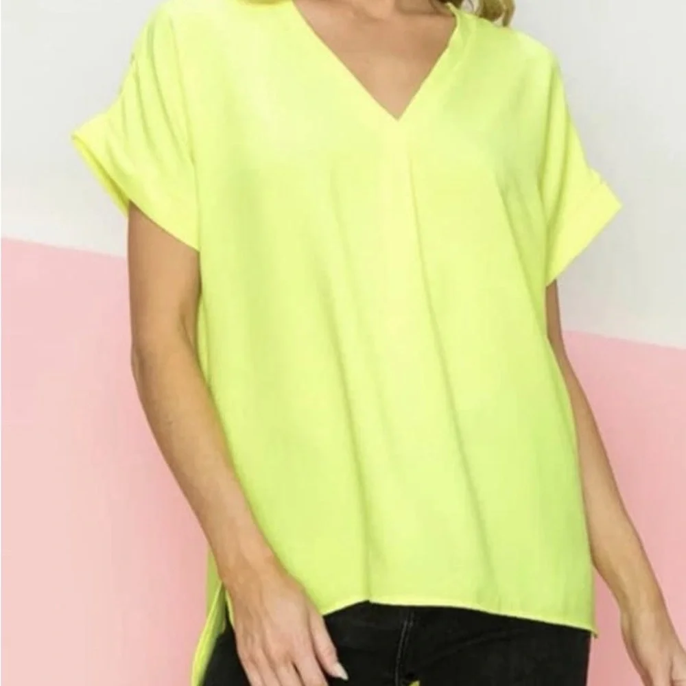 Neon Yellow Dreams Dressy Tee - Picture 3 of 10